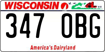 WI license plate 347OBG