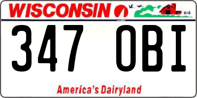 WI license plate 347OBI