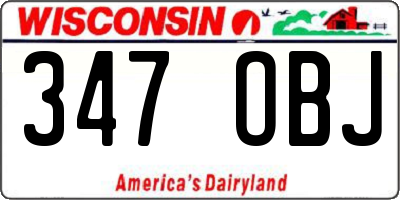 WI license plate 347OBJ
