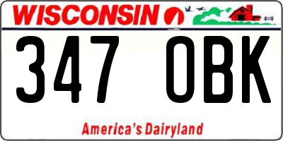 WI license plate 347OBK