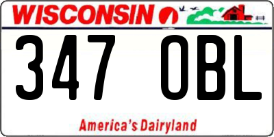 WI license plate 347OBL