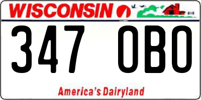 WI license plate 347OBO