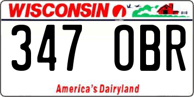 WI license plate 347OBR