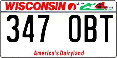 WI license plate 347OBT