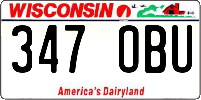 WI license plate 347OBU