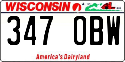 WI license plate 347OBW