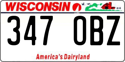 WI license plate 347OBZ