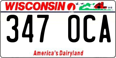 WI license plate 347OCA