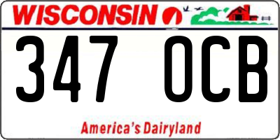 WI license plate 347OCB
