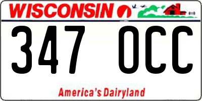 WI license plate 347OCC