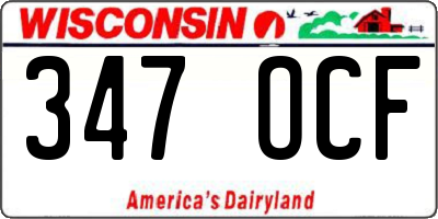 WI license plate 347OCF