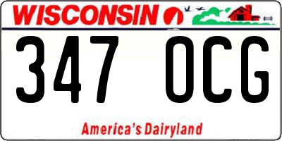 WI license plate 347OCG