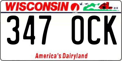 WI license plate 347OCK