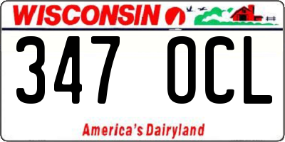 WI license plate 347OCL