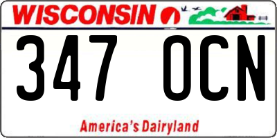 WI license plate 347OCN