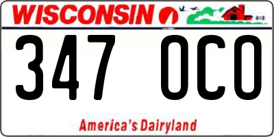 WI license plate 347OCO
