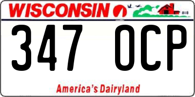 WI license plate 347OCP
