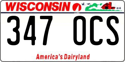 WI license plate 347OCS