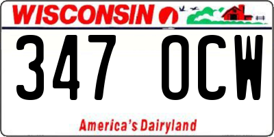 WI license plate 347OCW