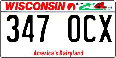 WI license plate 347OCX