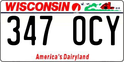 WI license plate 347OCY