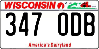 WI license plate 347ODB
