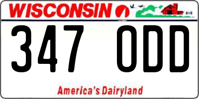 WI license plate 347ODD