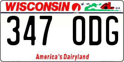 WI license plate 347ODG