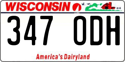 WI license plate 347ODH