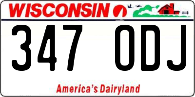 WI license plate 347ODJ