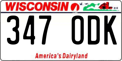 WI license plate 347ODK