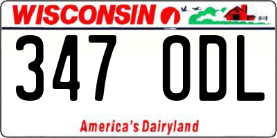 WI license plate 347ODL