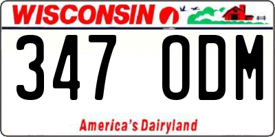 WI license plate 347ODM