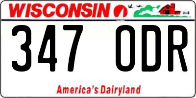 WI license plate 347ODR