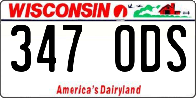 WI license plate 347ODS