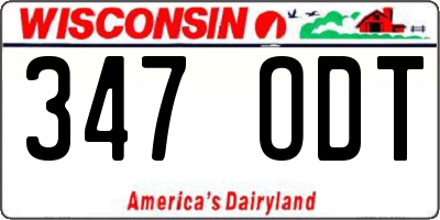 WI license plate 347ODT