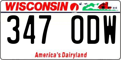 WI license plate 347ODW