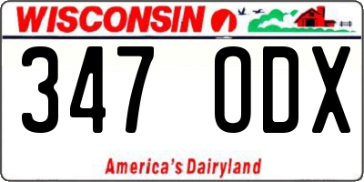WI license plate 347ODX