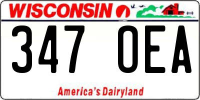 WI license plate 347OEA