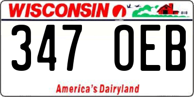 WI license plate 347OEB