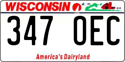 WI license plate 347OEC