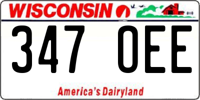 WI license plate 347OEE