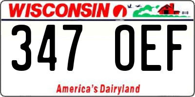 WI license plate 347OEF