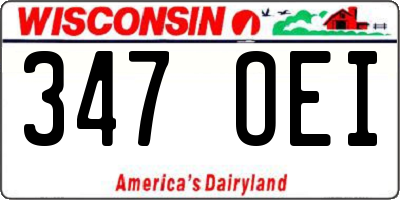 WI license plate 347OEI