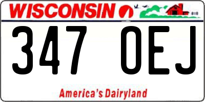 WI license plate 347OEJ