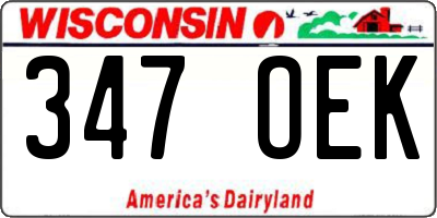 WI license plate 347OEK