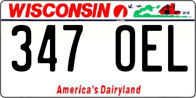WI license plate 347OEL