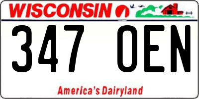 WI license plate 347OEN