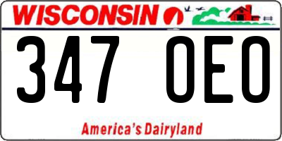 WI license plate 347OEO
