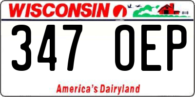 WI license plate 347OEP